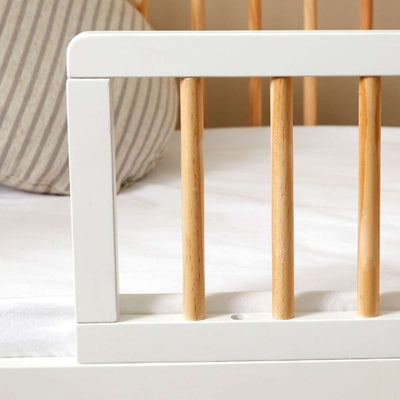 Aspen Cot Toddler Bed Half Frame - White/Natural