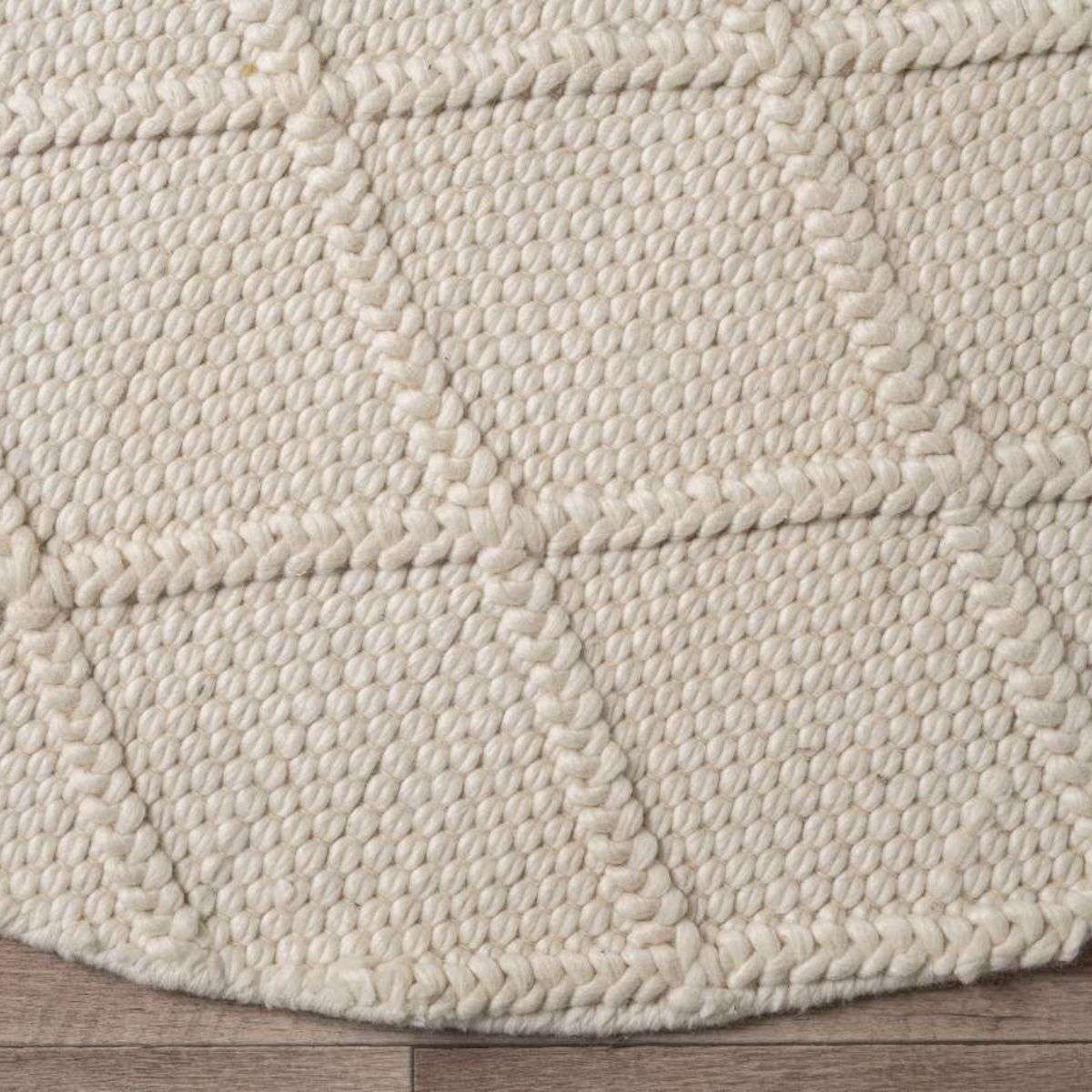 Hannah Diamond Wool Blend Floor Rug - Round