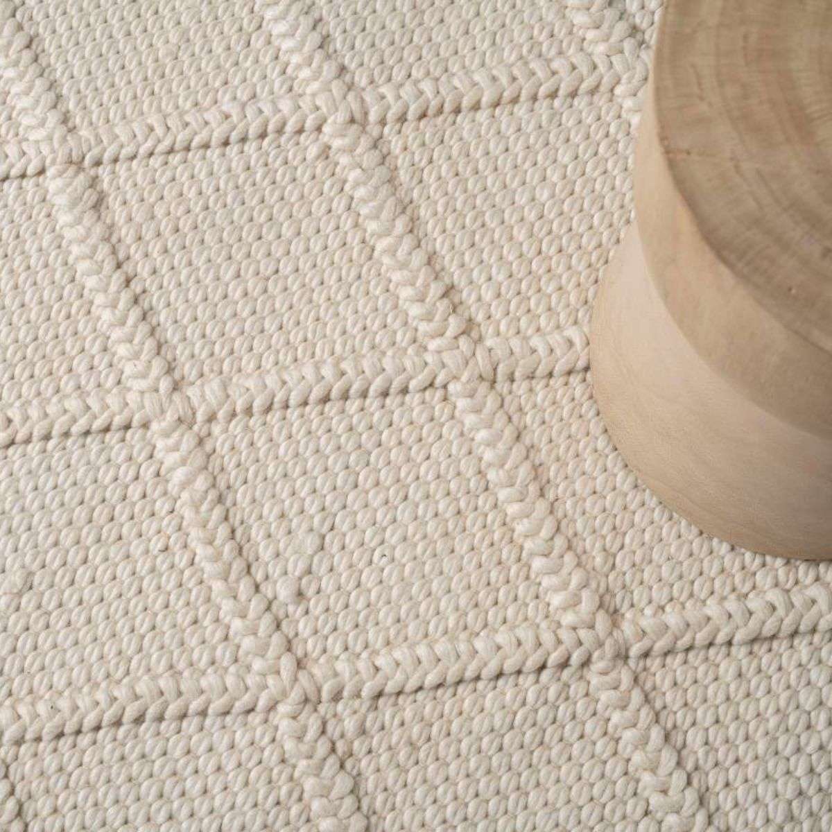 Hannah Diamond Wool Blend Floor Rug - Round