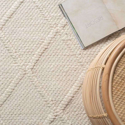 Hannah Diamond Wool Blend Floor Rug - Rectangle Large