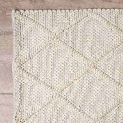 Hannah Diamond Wool Blend Floor Rug - Rectangle Large