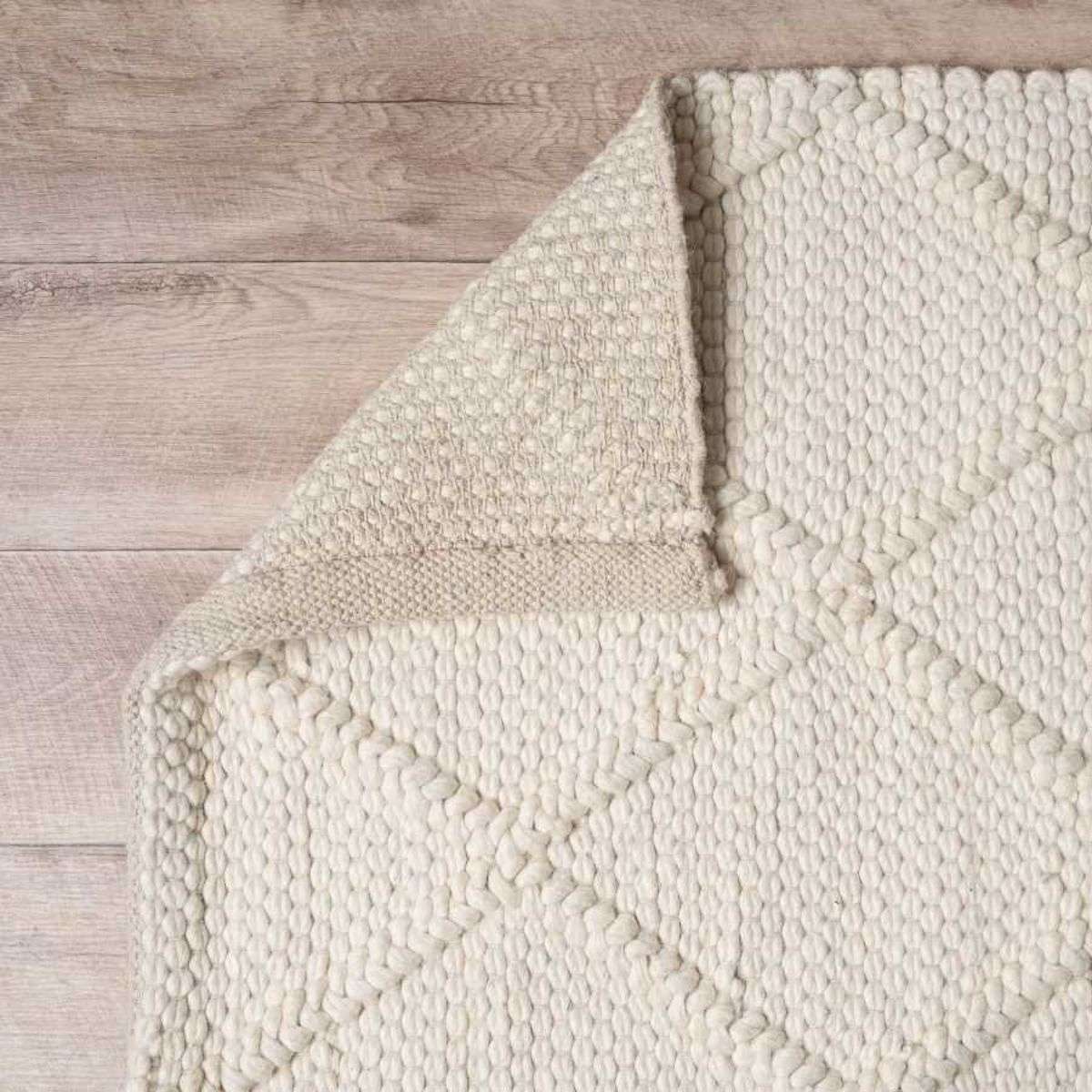 Hannah Diamond Wool Blend Floor Rug - Rectangle Large