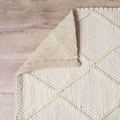 Hannah Diamond Wool Blend Floor Rug - Rectangle Large