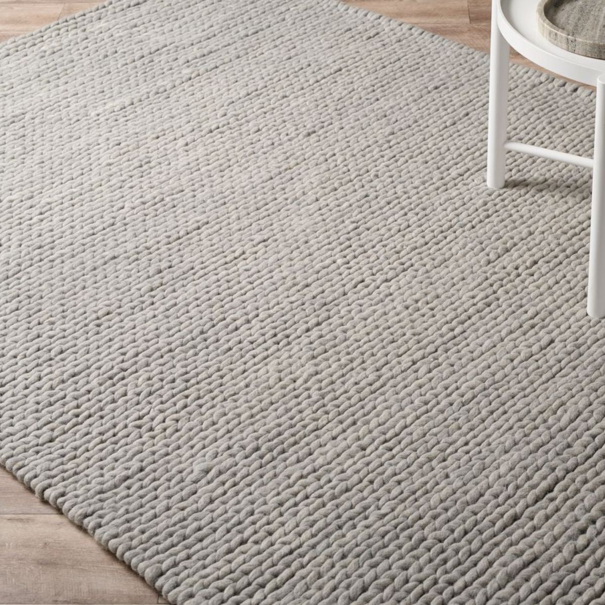 Charlotte Braided Wool Blend Rug - Large - Grey