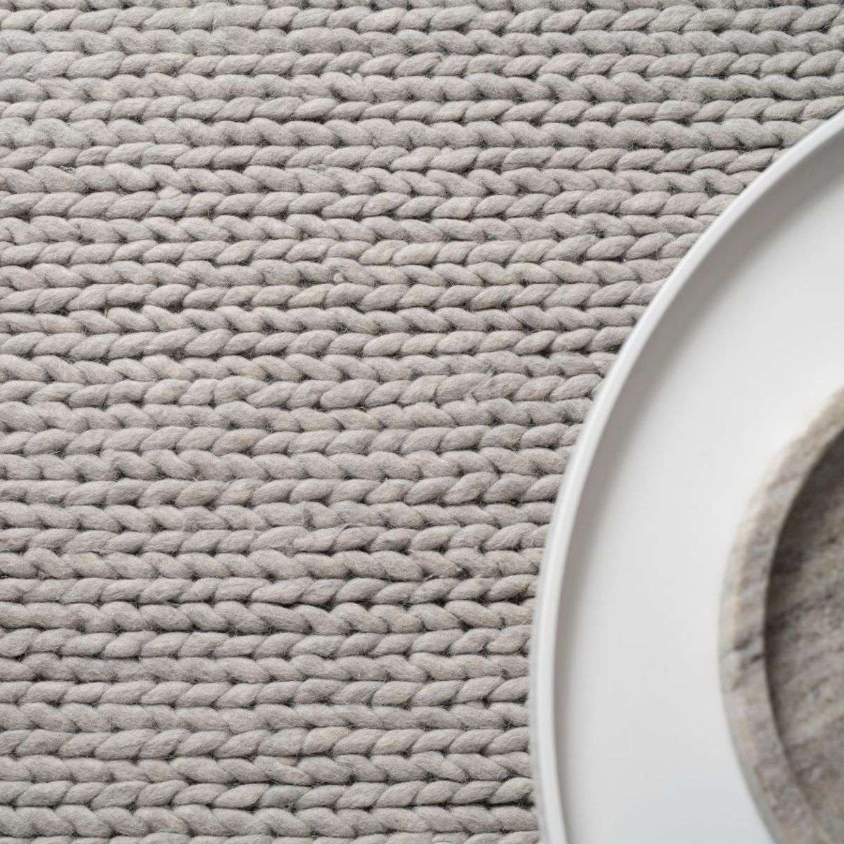 Charlotte Braided Wool Blend Rug - Large - Grey