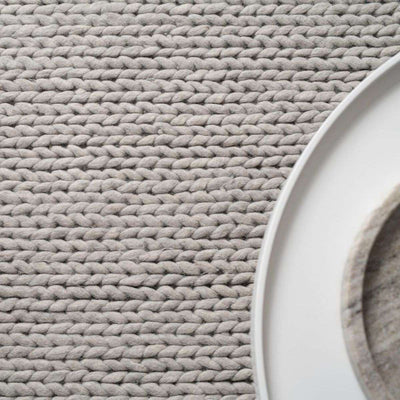 Charlotte Braided Wool Blend Rug - Large - Grey