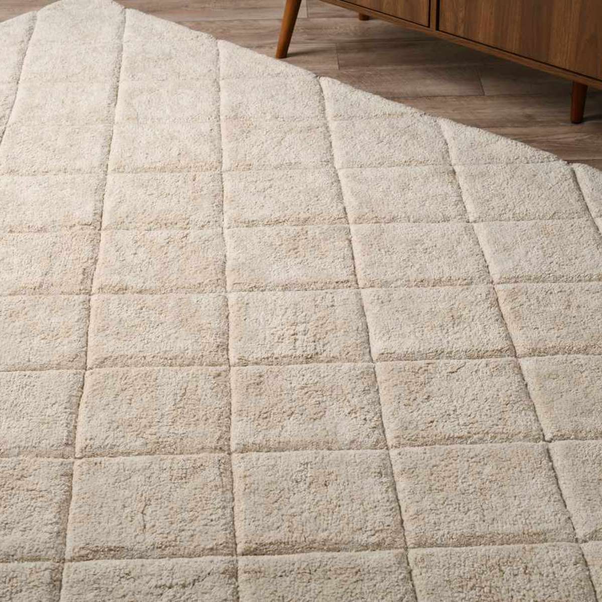 Rea Diamond Floor Rug - Extra Large - Cream