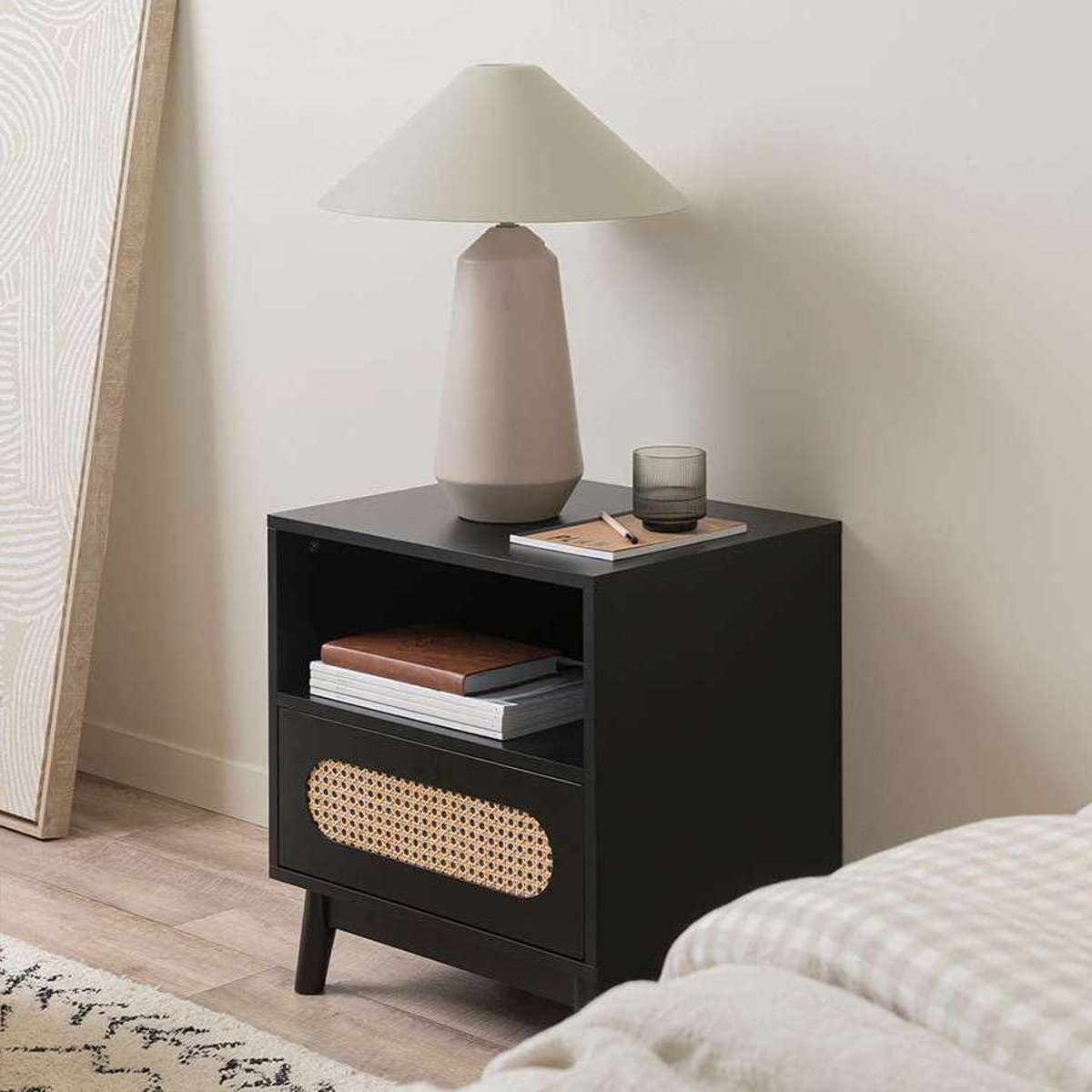 Claremont Bedside Table - Black