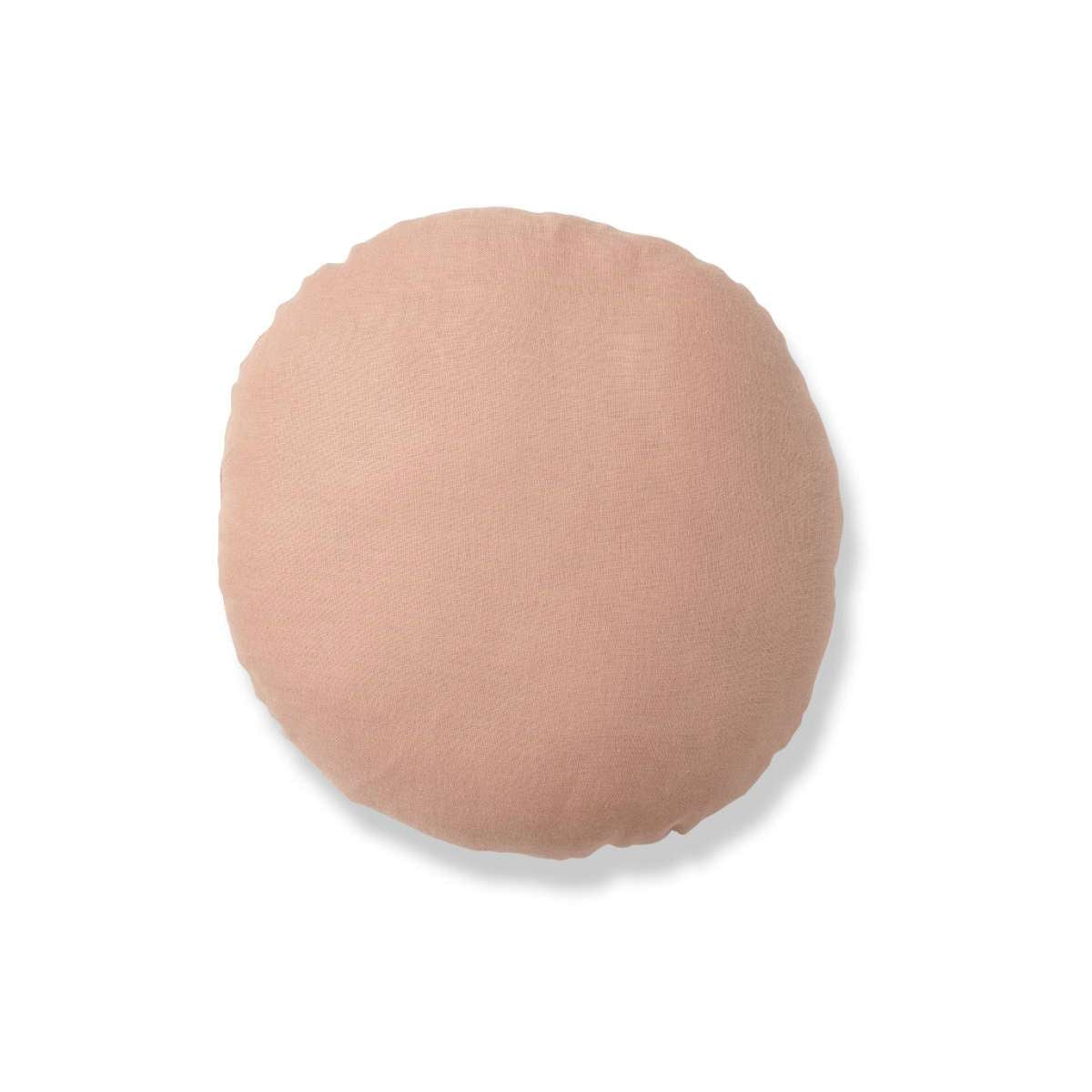 Mocka Linen Round Cushion - Coral Sand
