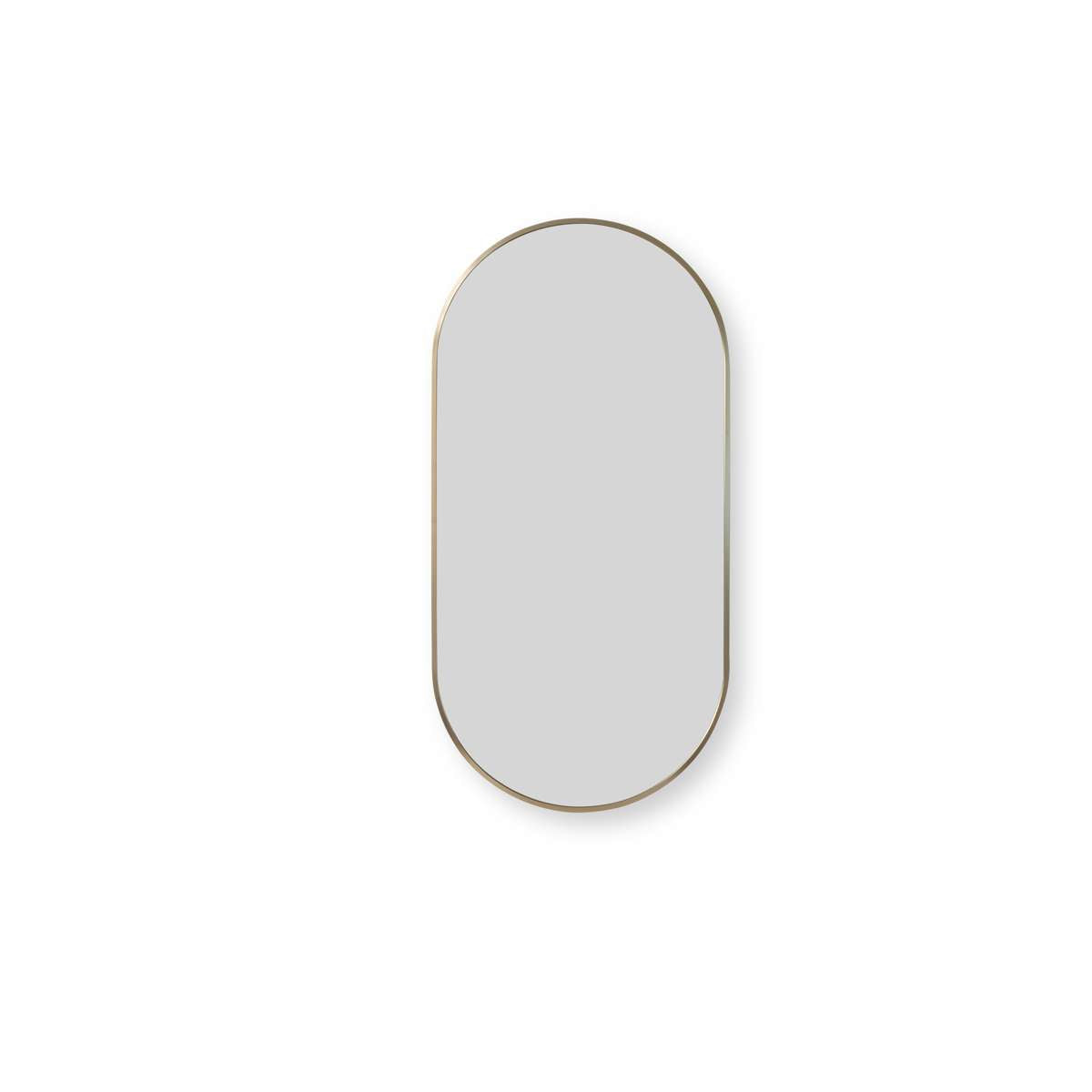 Rony Metal Pill Shaped Mirror - Gold