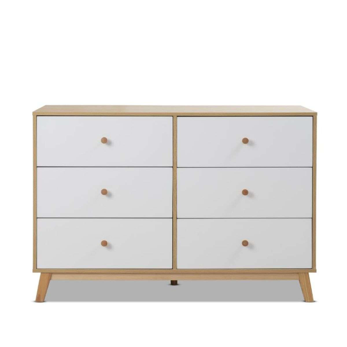 Aspen Six Drawer - White/Natural