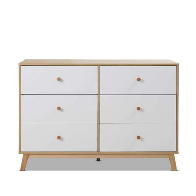 Aspen Six Drawer - White/Natural