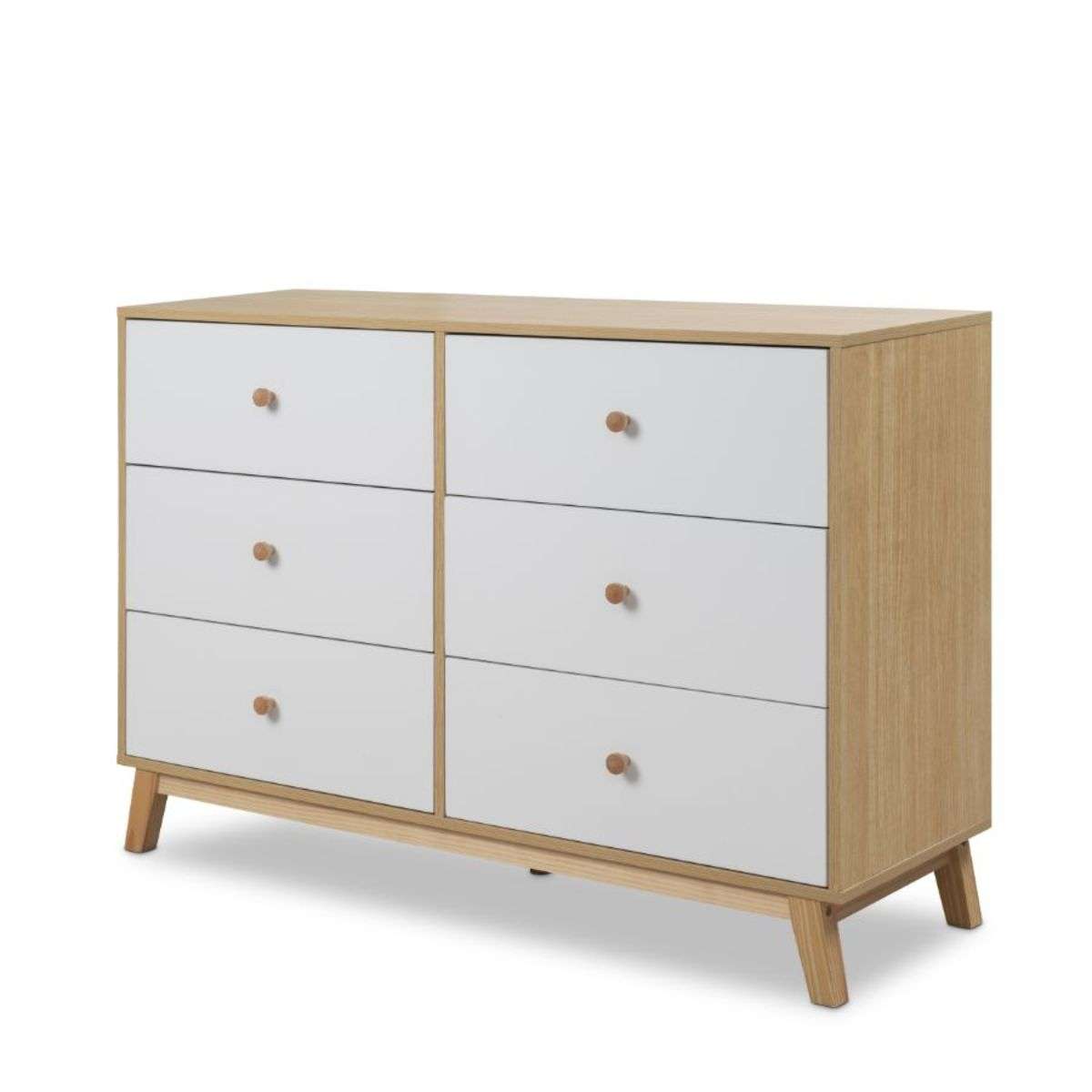 Aspen Six Drawer - White/Natural