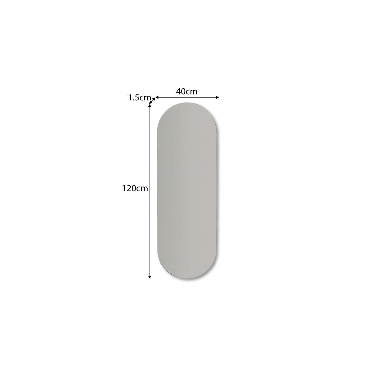 Kalili Frameless Pill Shaped Mirror