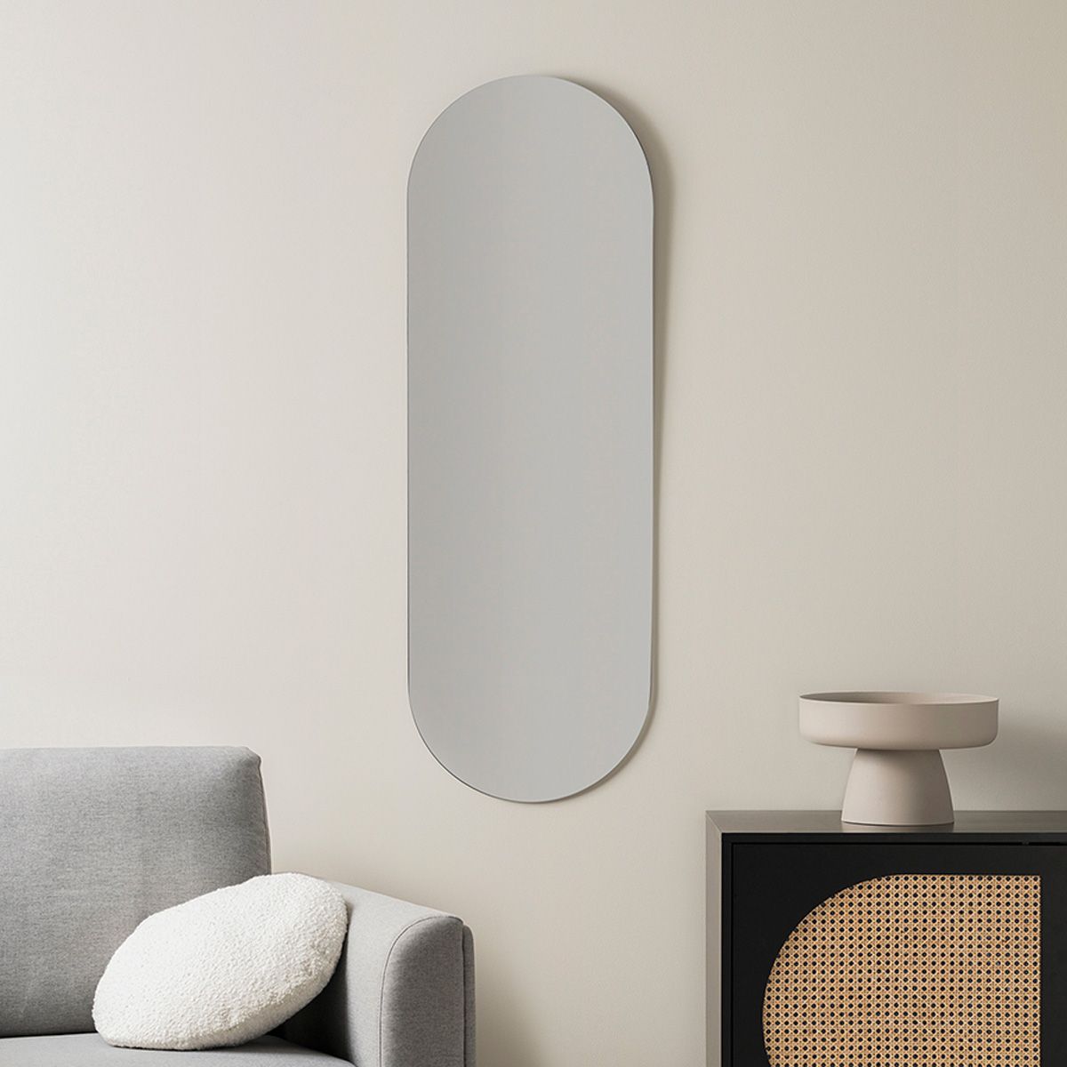 Kalili Frameless Pill Shaped Mirror