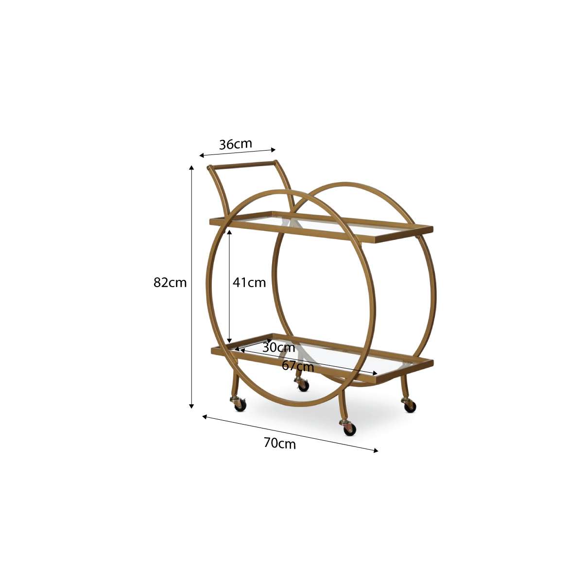 Alice Bar Cart - Bronze