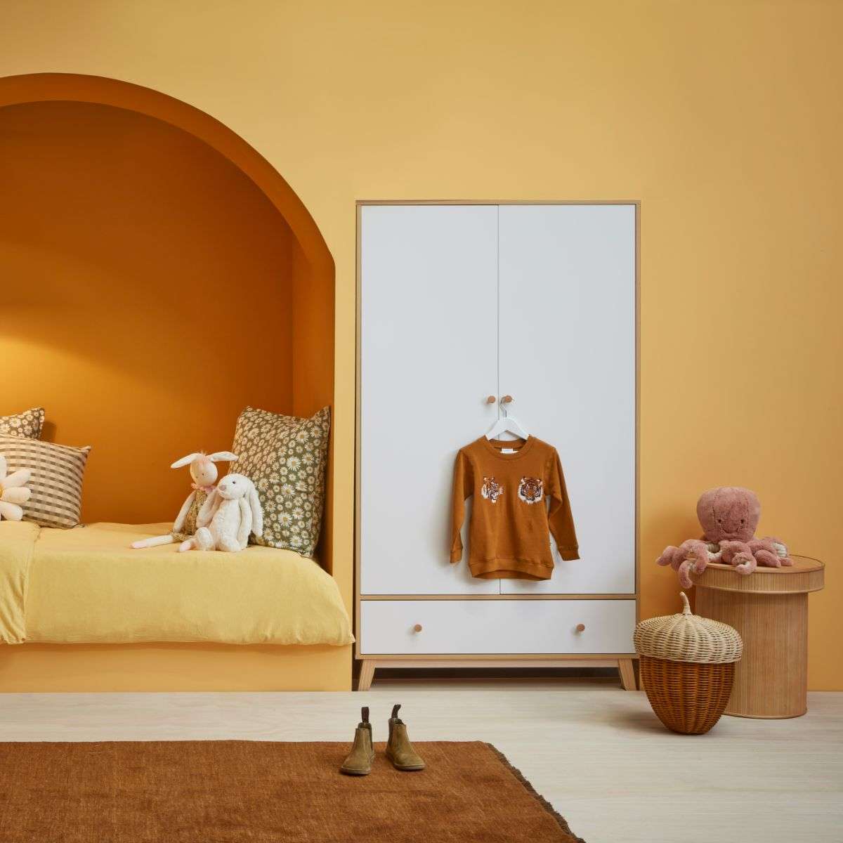 Aspen Wardrobe - White/Natural