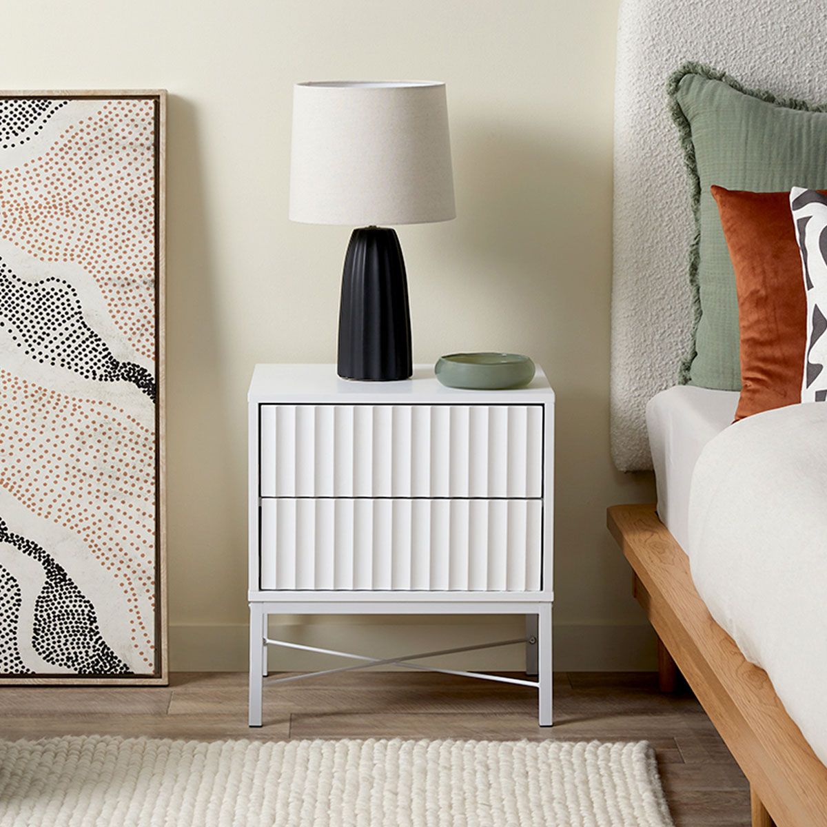 Nyla Bedside Table - White