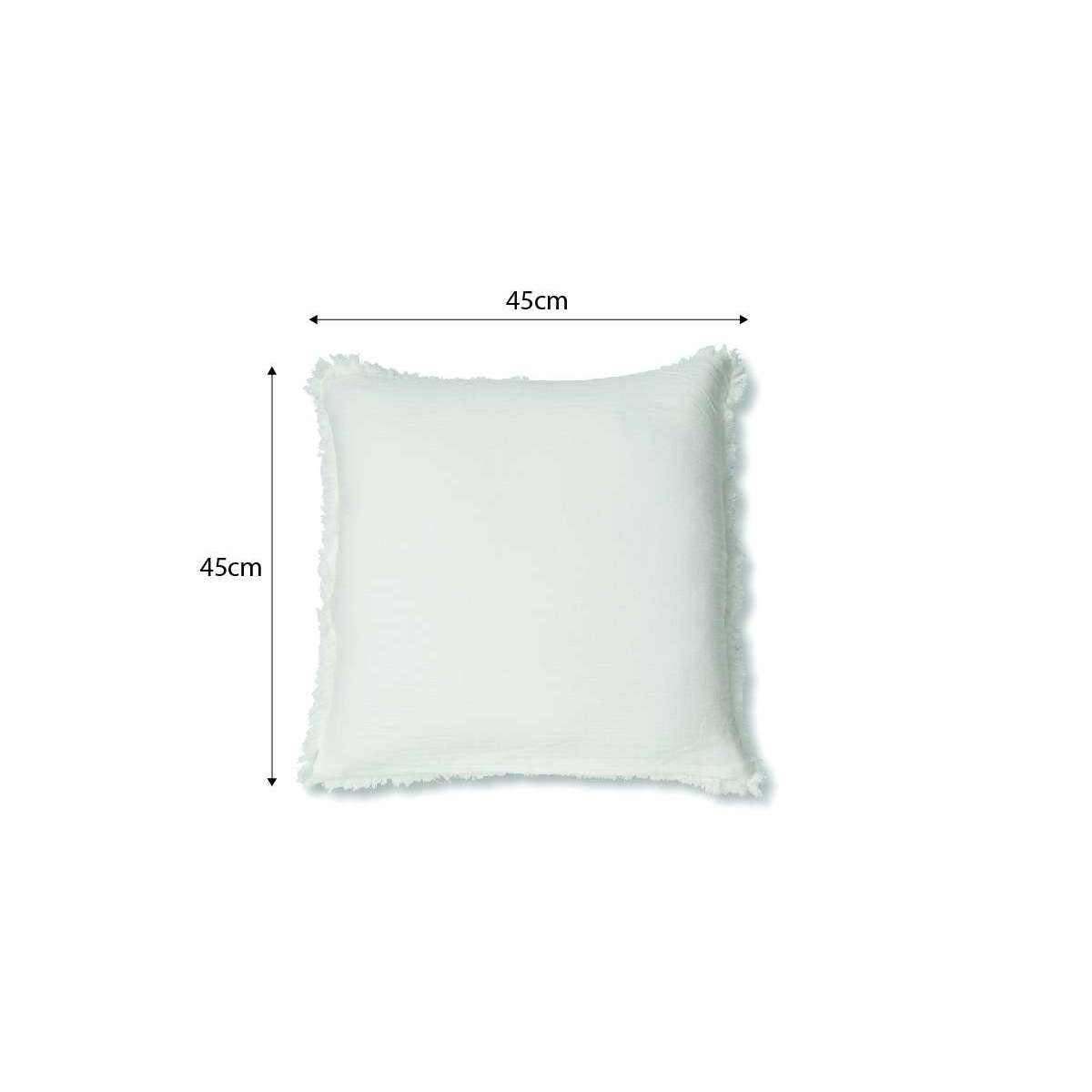Molly Fringed Cotton Throw Cushion - Ivory