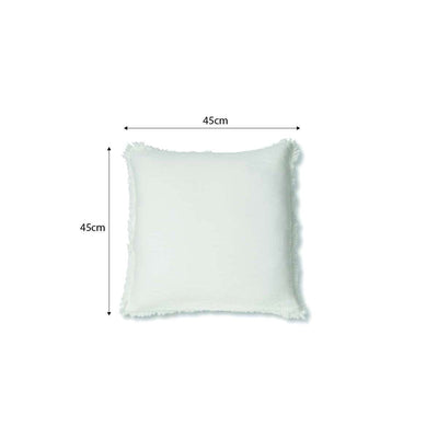 Molly Fringed Cotton Throw Cushion - Ivory