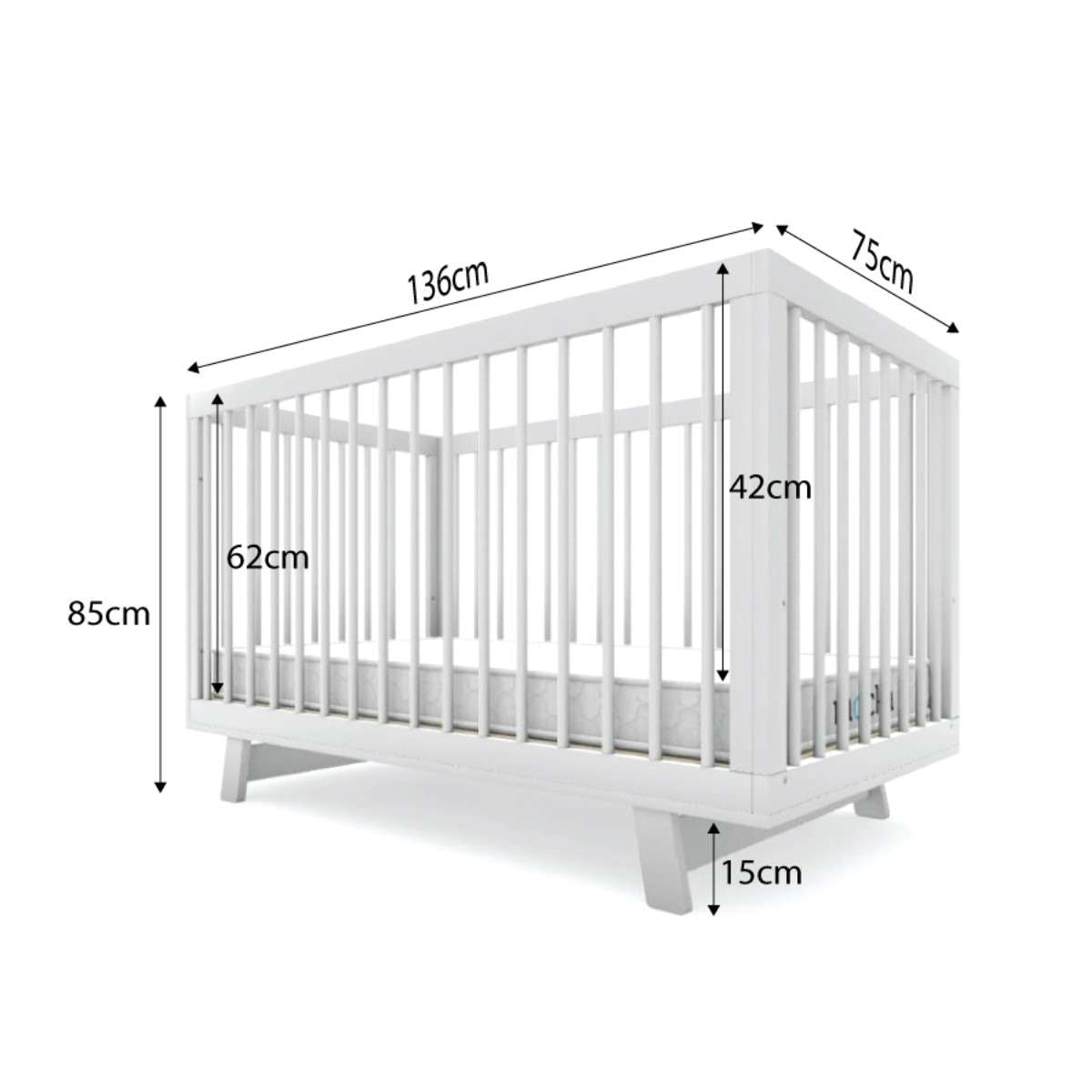 Aspen White Seven Piece Nursery Furniture Set