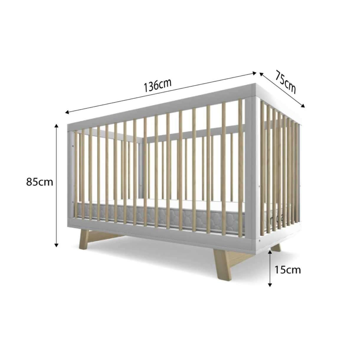 Aspen Classic Cot - White/Natural