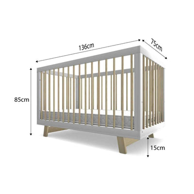 Aspen Classic Cot - White/Natural