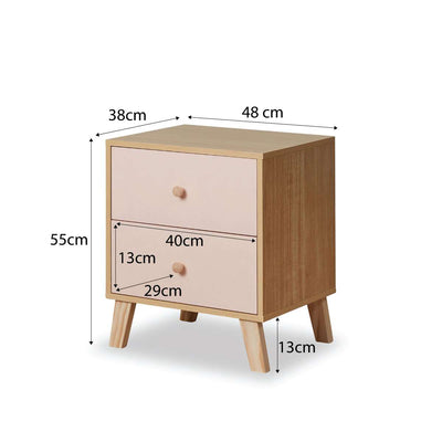 Aspen Bedside Table - Pink
