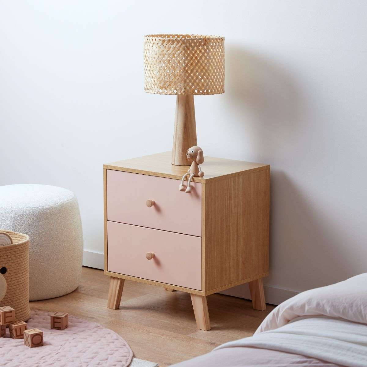 Aspen Bedside Table - Pink