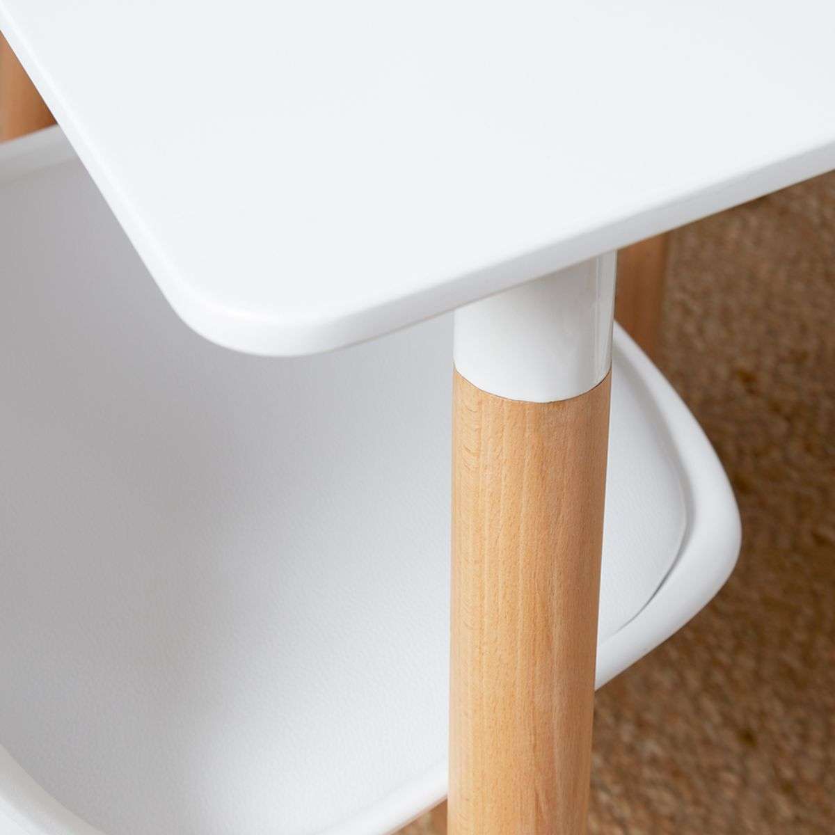 Contemporary 4 Seater Dining Table - White