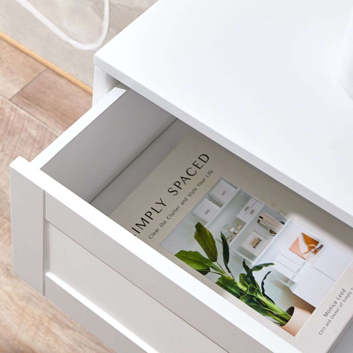 Eros Bedside Table - White