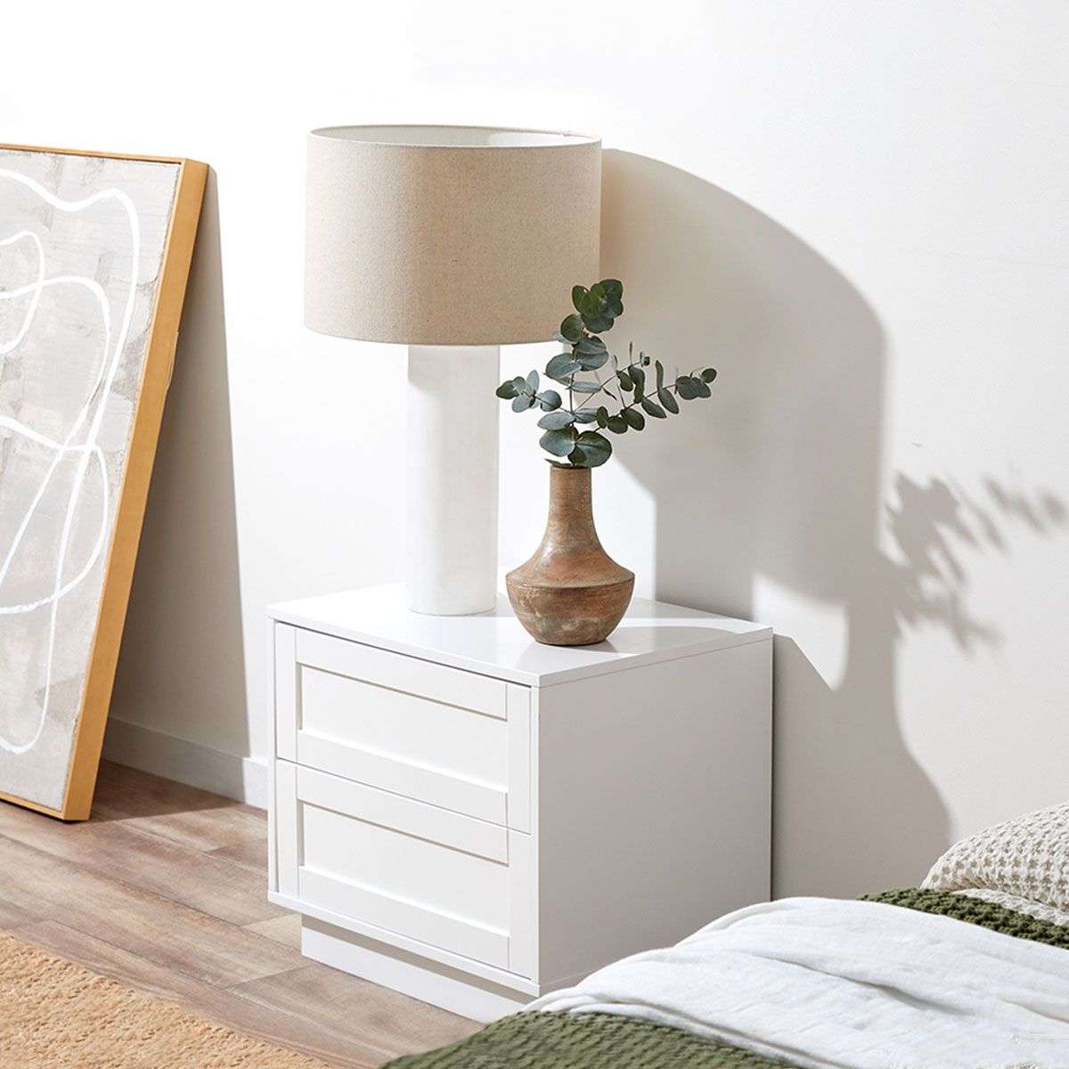 Eros Bedside Table - White