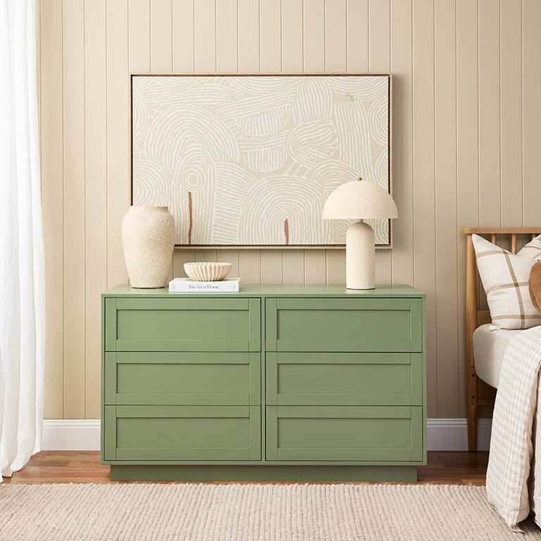 Eros Six Drawer - Sage Green