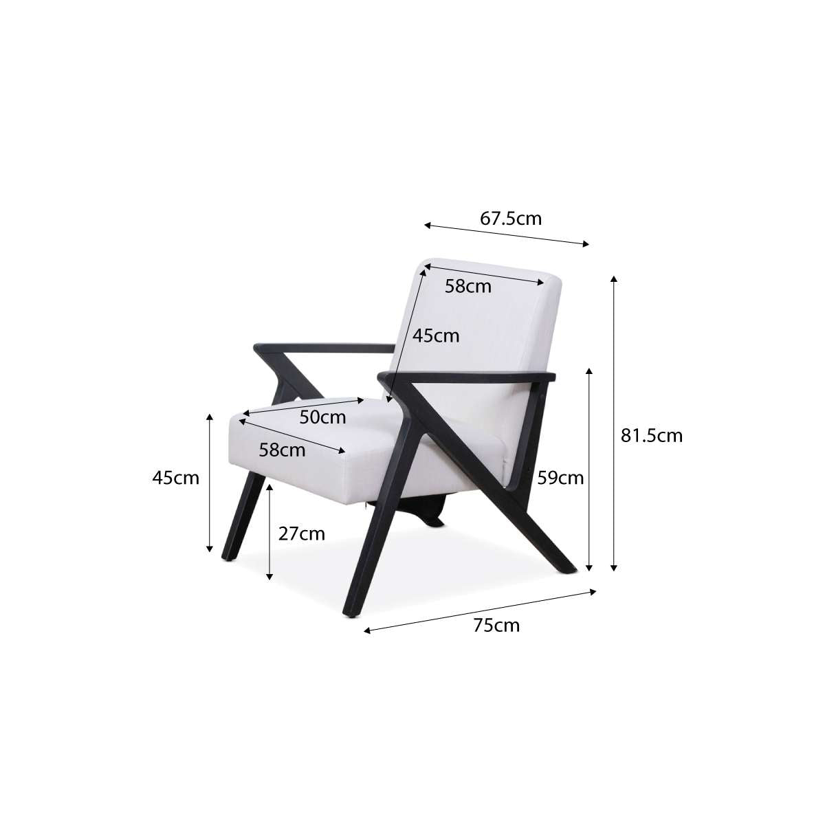 Hector Occasional Chair - Black/Natural