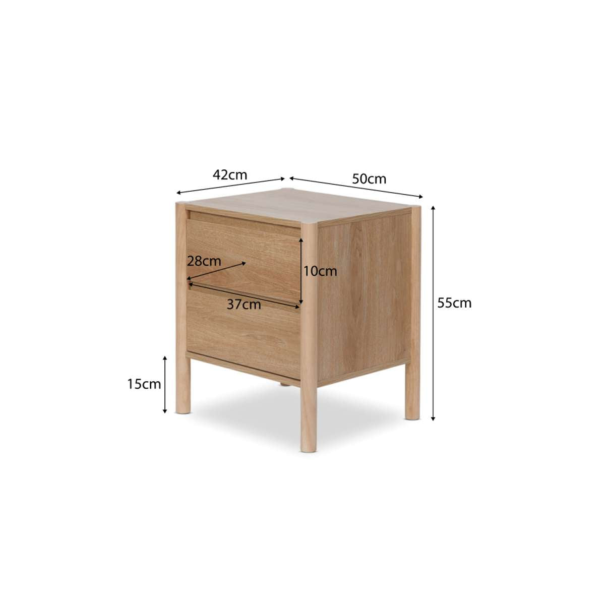 Blair Bedside Table - Natural Set of Two Bundle