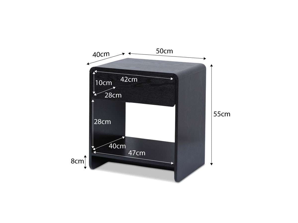 Owen Bedside Table - Black Bundle