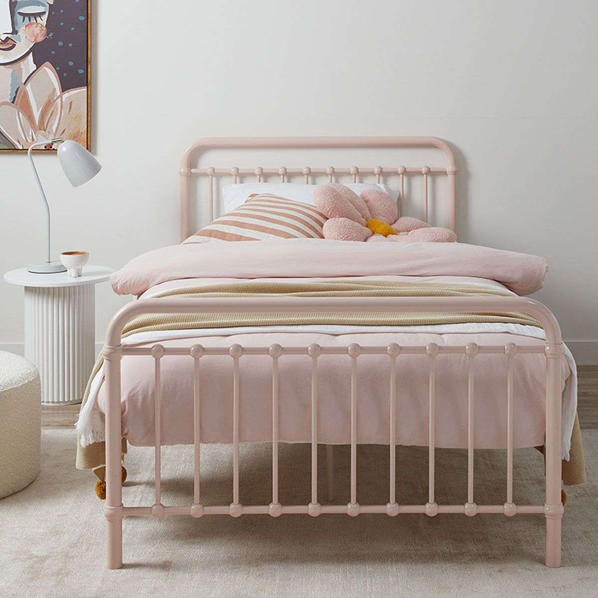 Sonata King Single Bed Pink + Mattress Bundle