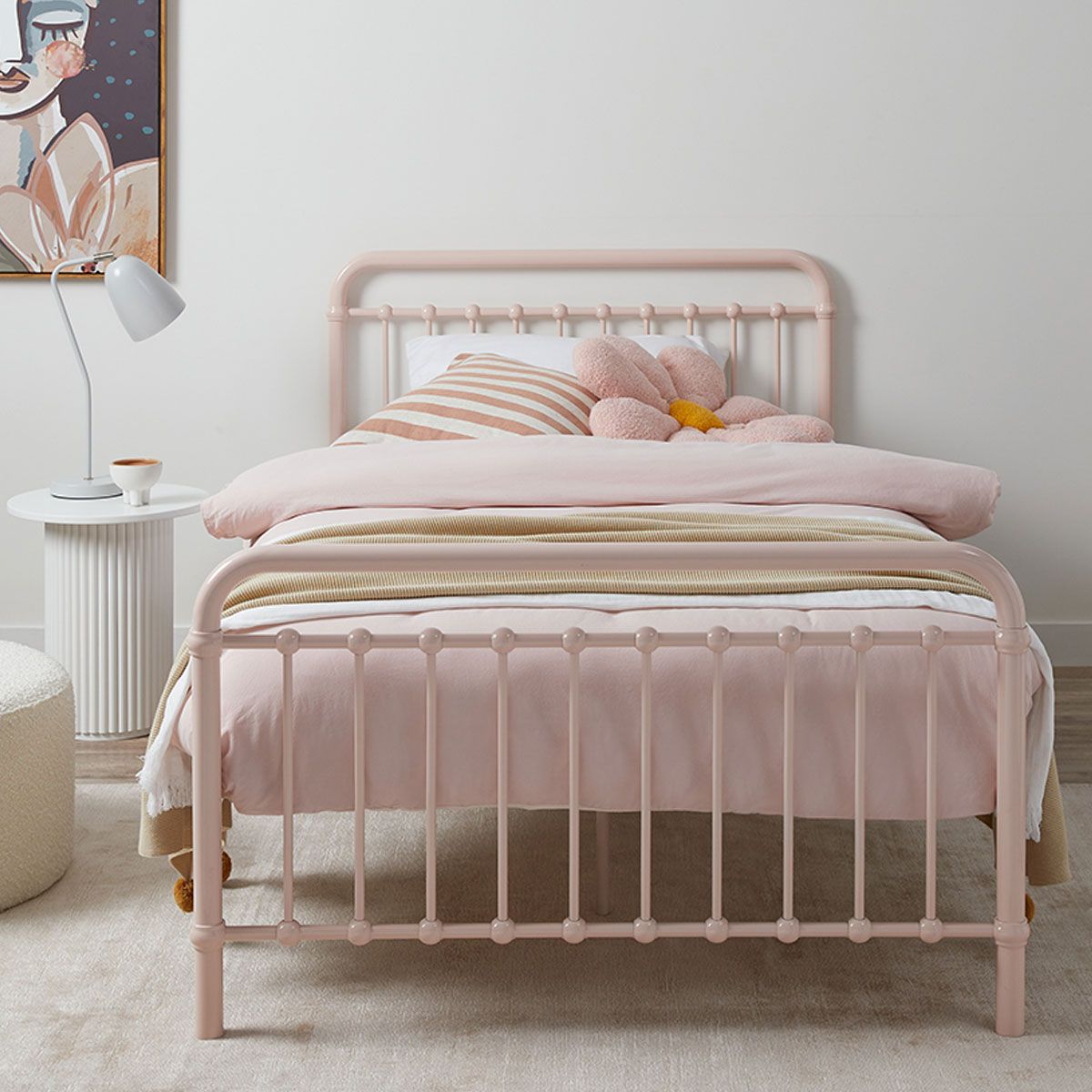 Sonata Bed - King Single - Pink