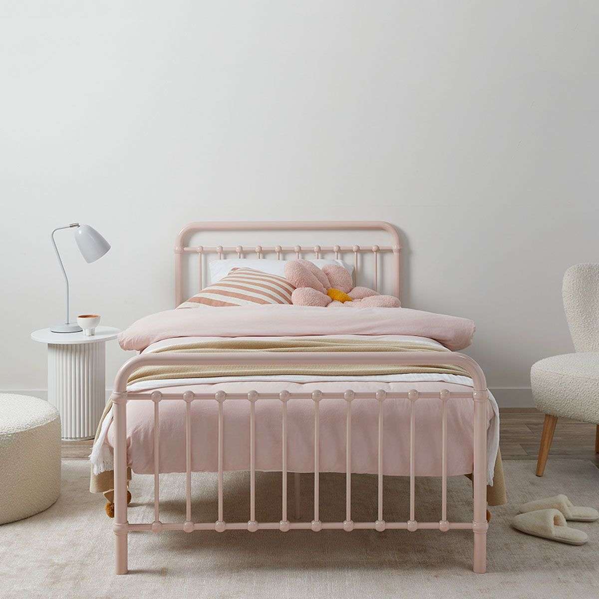 Sonata Bed - King Single - Pink