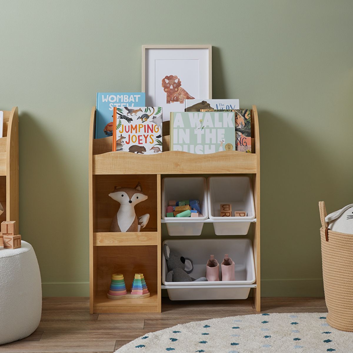 Theo Kids Bookshelf and Tub Organiser