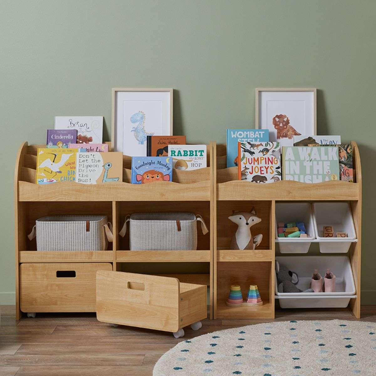 Theo Kids Bookshelf and Tub Organiser