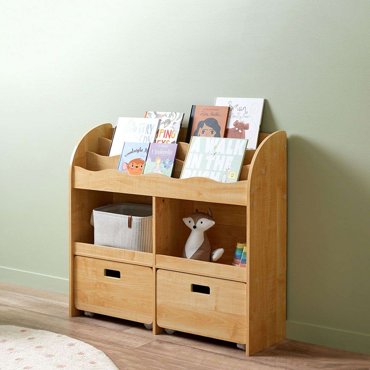 Theo Kids Bookshelf and Toy Drawer Organiser