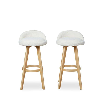 Jamie Bar Stool - Set of 2 - Cream Boucle