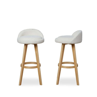 Jamie Bar Stool - Set of 2 - Cream Boucle