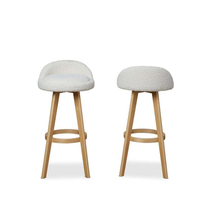 Jamie Bar Stool - Set of 2 - Cream Boucle