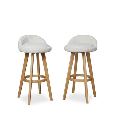 Jamie Bar Stool - Set of 2 - Cream Boucle
