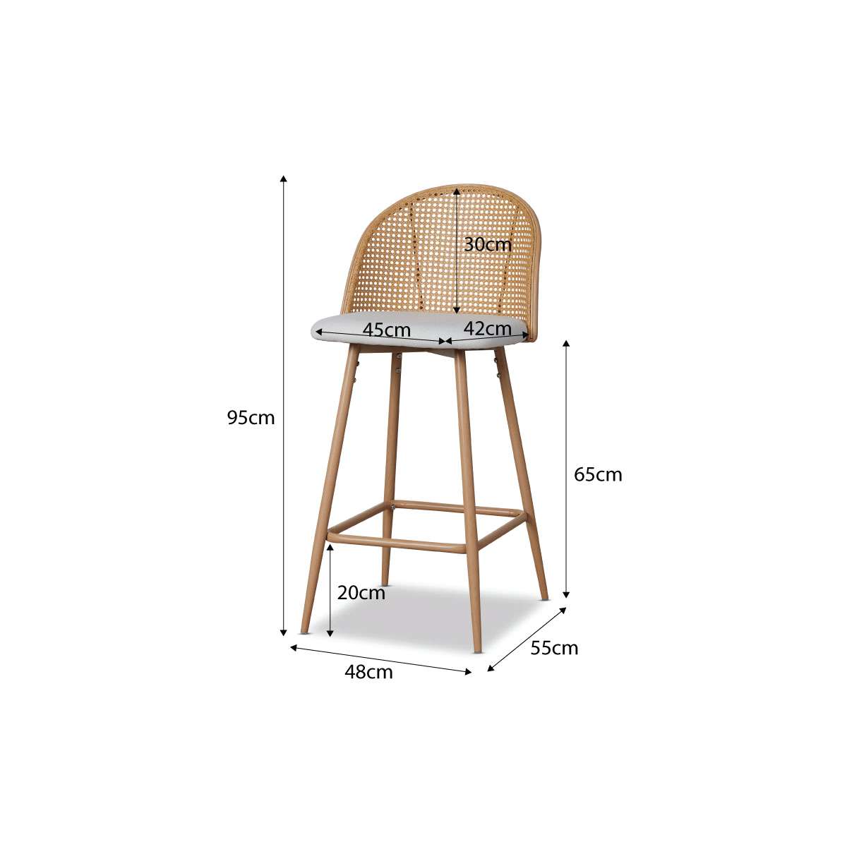 Avila Bar Stool - Natural
