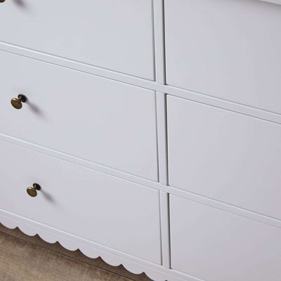 Maisie Scalloped Six Drawer - White