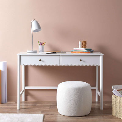 Maisie Scalloped Desk - White