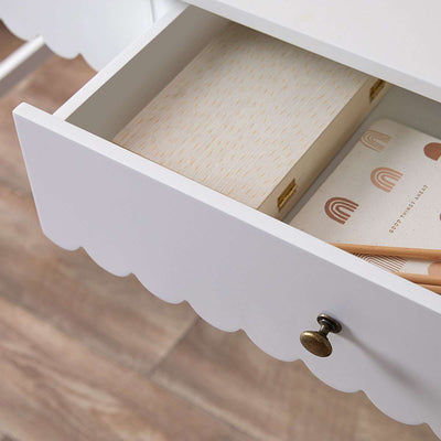 Maisie Scalloped Desk - White